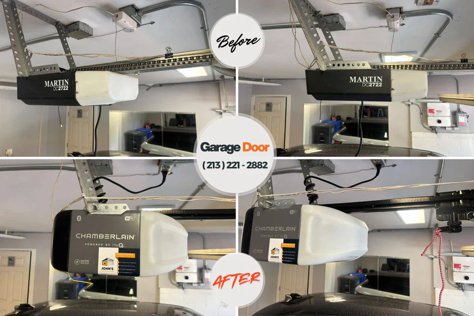 Before and after: garage door repair Woods Creek, WA